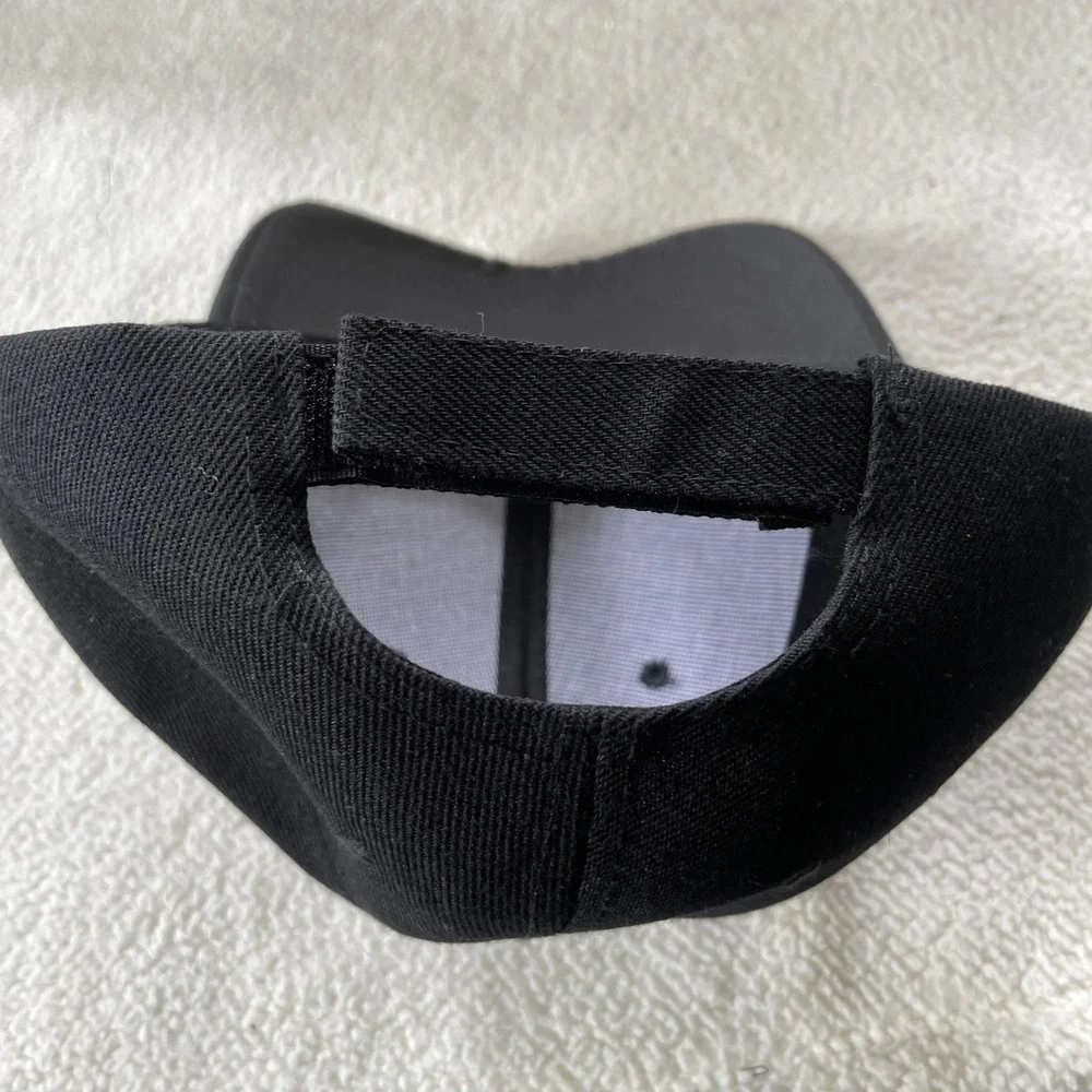 Unbranded Baseball Cap Mens OS Black Acrylic Wool Blend Adjustable Hook Loop Hat